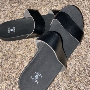 Shade and short slip on shoes